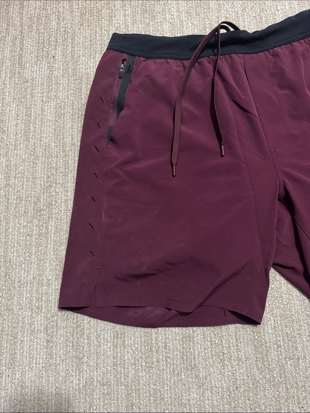 Ten Thousand Mens XL Burgundy Interval Shorts 7" Lined Zip Pocket Training - Picture 3 of 9